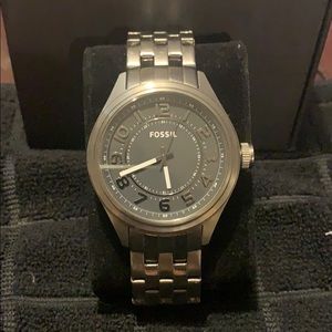 All stainless steel Fossil watch